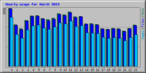 Hourly usage for March 2019