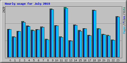 Hourly usage for July 2019