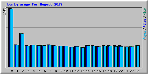 Hourly usage for August 2019